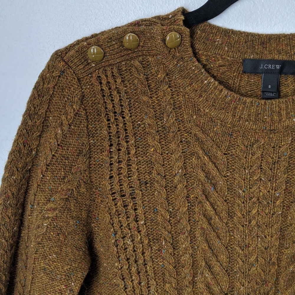 J CREW cable sweater in speckled wool
